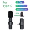 Wireless Lavalier Microphone for Type C with iPhone Adapter