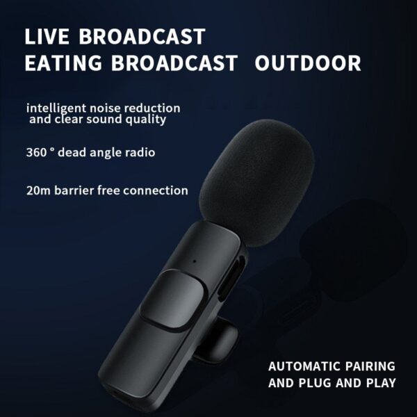 Wireless Lavalier Microphone for Type C with iPhone Adapter