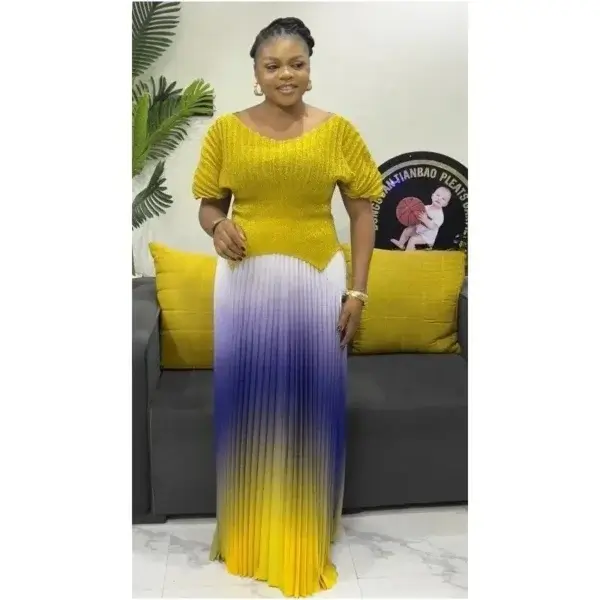 Miyake Pleated 2 Pieces Set Women's Fashion dress