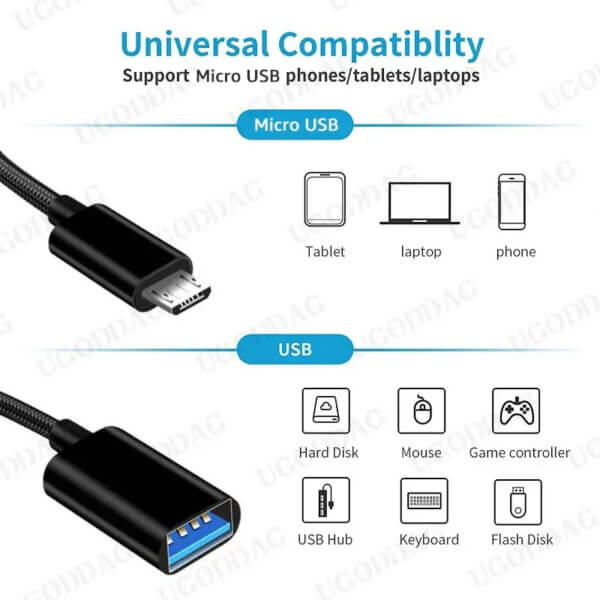 USB to Micro USB OTG Cable Adapter (1)